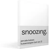 Snoozing percale katoen kussenslopen (set van 2) - Percale katoen - 40x60 cm - Wit