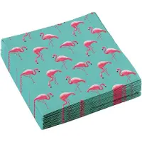 Amscan Flamingo servetten - 20x - 33 x 33 cm - feestservetten - tropische versiering - lunch servetjes - hawaii decoratie
