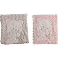 Bigbuy Fun Babydeken Met Dubbel Geborduurde Beer 100x75 Cm