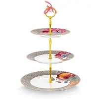 Pip studio Taartplateau Home Cake Stand 3/Layers Blooming Tales Fantasy Khaki