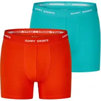 Happy Shorts Boxershorts turquoise / oranjerood / wit