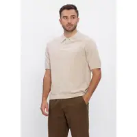 Forét Heren Polo's & T-shirts Sea Cotton Linen Ss Polo - Beige - Maat L