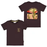 Sturdy T-shirt Desert Fiesta met backprint donkerbruin Jongens Katoen Ronde hals - maat 116