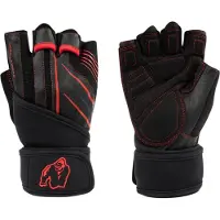 Gorilla wear Dallas Wrist Wrap Handschoenen 2.0 - Zwart/Rood - S