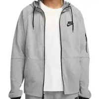 Nike Tech Essentials fleecehoodie met rits voor heren - Grijs | Maat