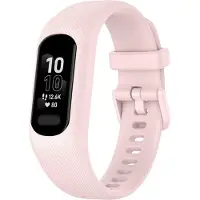 Strap-it Siliconen Smartwatch bandje - Geschikt voor Garmin Vivosmart 5 siliconen bandje - roze - Horlogeband / Polsband / Armband