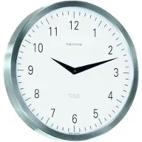 Hermle Metropolitan - Klok - Rond - RVS - Ø30 cm - Wit