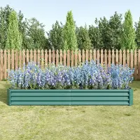 MODFU - Verhoogde Plantenbak - Verzinkt Staal - Open Bodem - Groen - 232 X 113,5 X 30 Cm