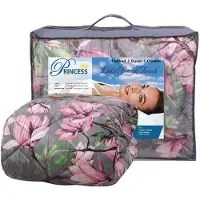 Princessdekbedden Princess Eazy Wasbaar - Bedrukt dekbed - 2-in-1 Zonder Overtrek - Eenpersoons -140x200 cm - Grijs met Roze Bloemen - Inclusief Kussensloop - Zacht, Warm en Luxe - Magnolia Print