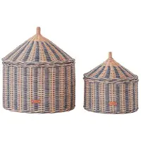 OYOY Opbergmanden - 2-pack - 50x41/36x36 cm - Circus - Blauw - - OneSize - Manden