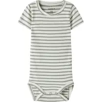 Name it Rompertje/body 'NBNBani' stone grey / wit
