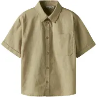 Name it KIDS regular casual overhemd grijsgroen Jongens Katoen Button down - maat 122/128