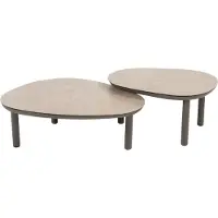 4SO Monroe set loungetafels 65xH32 cm en 80xH27 cm terre