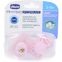 Chicco Fysiologische fopspeen Physioforma Roze 2-6m 2 St Fopspeen