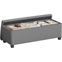 HOMCOM Opbergbank-Polyester, Staal-112L x 42B x 40H cm-Grijs