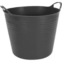Excellent houseware flexibele wasmand - zwart - 27 liter - kunststof - 42 x 40 x 35 cm