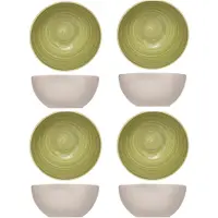 COSY&TRENDY Cosy & Trendy soep serveer schaaltje - 4x - kommetjes Turbolino - groen - D14 cm - 500 ml