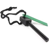 Mira Fire kit - Firesteel - Vuurmaker - Groen en zwart - 11cm x 1cm x 1cm