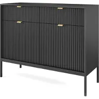 Selsey Dressoir Louis 2 deurs 2 lades | spaanplaat zwart 104x83x39 cm dressoirs | NADUVI