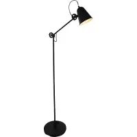 Steinhauer Zwart met witte staande lamp Dolphin 1325ZW met E27 fitting