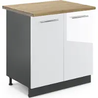 Vicco Wastafelkast Fame-Line Wit Hoogglans 80 cm , WB Eik, Model 46688