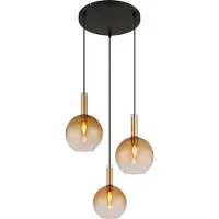 Globo Lighting - hanglamp - MARINELLA - amberkleurig - glas - Ø 51cm - E14 - 16048-3HR