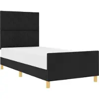 vidaXL Bedframe met hoofdeinde, zwart, 90 x 200 cm, stof