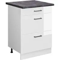 Vicco R-Line Keukenonderkast – 60 cm met laden, WB Antraciet Wit Hoogglans