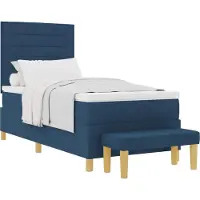 vidaXL Boxspringbed met hoofdeinde, blauw, 200 x 90 cm, stof