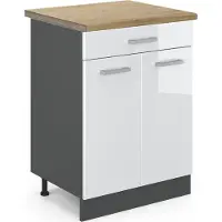 Vicco R-Line Keukenonderkast – 60 cm, WB Eik Wit Hoogglans