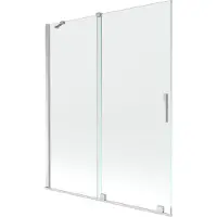 Mexen Velar badwand 2-delig schuifbaar 140 x 150 , transparant, chroom - 896-140-000-01-01