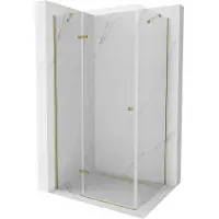 Mexen Roma draaideur douchecabine 80 x 100 cm, transparant, goud - 854-080-100-50-00