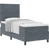 vidaXL Boxspring bed met hoofdeinde Donkergrijs 100 x 200 cm Fluweel