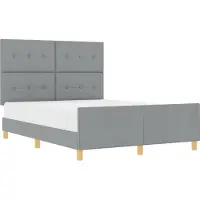 vidaXL Bedframe met hoofdeinde Lichtgrijs 140 x 200 cm Stof