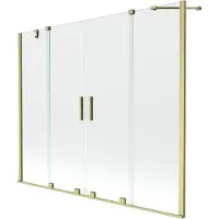 Mexen Velar Duo badwand scherm 2-delige schuif 170 x 150 , transparant, goud geborsteld - 896-170-000-02-55