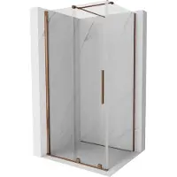 Mexen Velar schuifbare douchecabine 120 x 80 , transparant, roze goud - 871-120-080-01-60