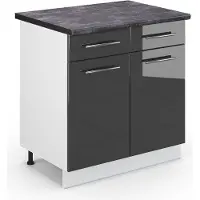Vicco Keukenonderkast Fame-Line Antraciet Hoogglans 80 cm , WB Antraciet, Model 46128