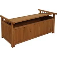 Mendler Opbergkist -O13, tuinkist kussenkist, dennenhout MVG 53x108x60cm ~ natuur