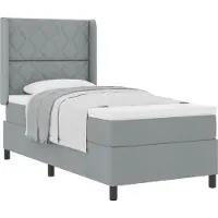 vidaXL Boxspring bed met kussen Lichtgrijs 200 x 100 cm Stof