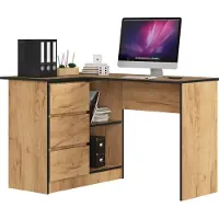 Akord Hoekbureau Links B16 / Computerbureau / Computer Tafel / Bureautafel Rechts / Craft Eik / 124 x 77 x 85 cm