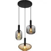 Globo Lighting Hanglamp Valletta met gekleurd glas 3-lichts