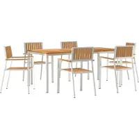 vidaXL Buiten Eettafel Set 7 st 180 x 90 x 75 cm