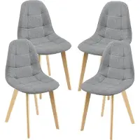 En.casa Eetkamerstoel Kopparberg 86x53x47 cm set van 4 lichtgrijs