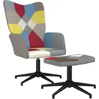 vidaXL Relaxstoel met voetenbank patchwork stof