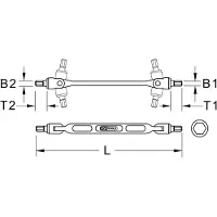 Ks Tools 517.0342 5170342 Dubbele scharniersleutel 5 - 6 mm Uitvoering Buiten-zeskantprofiel 218 mm 1 stuk(s)