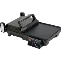 LUND Professional Elektrische tafelgrill Elektrische bakplaat - Grill apparaat - Grillplaat - 40.5 X 25CM - 2000W - Zwart