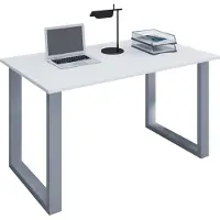 VCM Lona Bureau 110x80 cm U-frame wit/zilverkleurig.