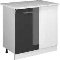Vicco R-Line Hoekkast – 86 cm, WB Marmer Antraciet Hoogglans