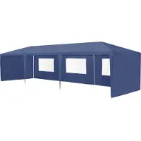 Casa.pro Paviljoen partytent met 8 zijwanden 9x3x2,55 m donkerblauw