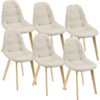 En.casa Eetkamerstoel Kopparberg 86x53x47 cm set van 6 beige